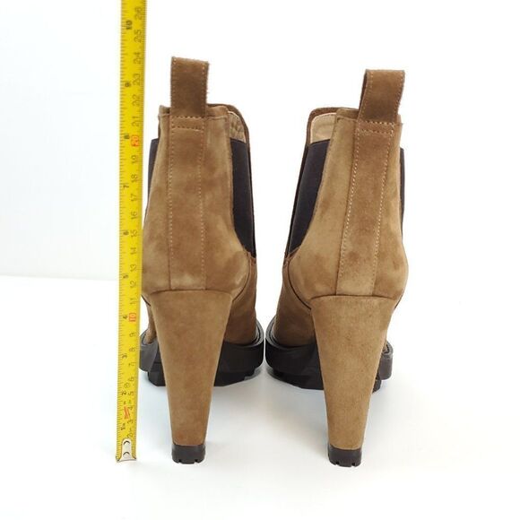 All Saints Harper Lug Sole Suede Ankle High Heeled Boots US 11 NWOB - Picture 9 of 14